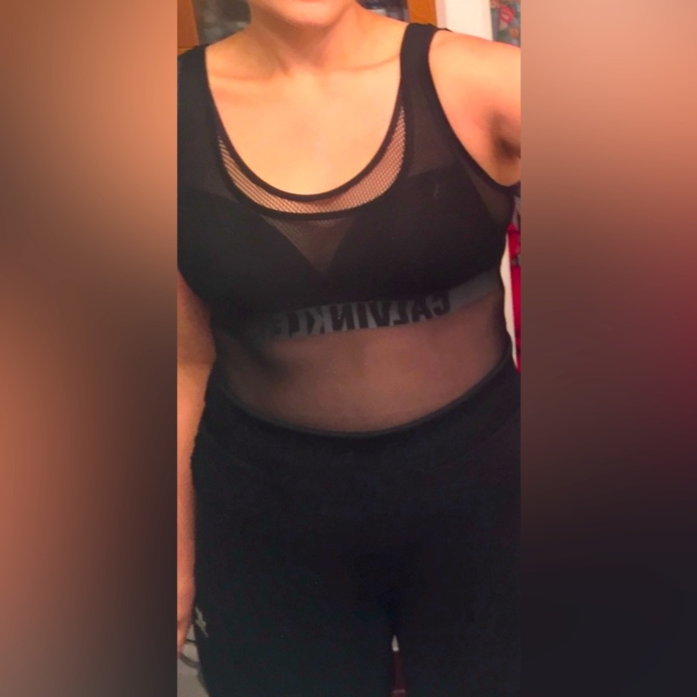 Sheer tank top bodysuit medium Zara